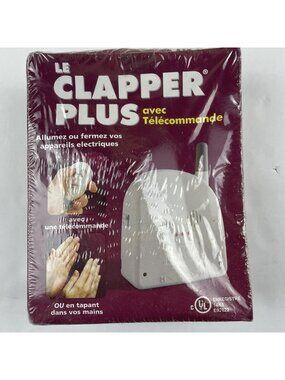 The Clapper Plus Sound Activated On Off Switch with Remote Or Clapping SEALED